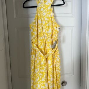 Nordstrom Yellow Floral Midi Dress
